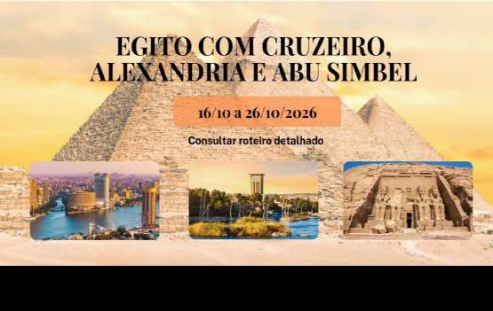 Egito com Cruzeiro, Alexandria e Abu Simbel
